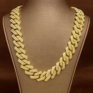 15 inch Iced Hip Hop Miami Cuban Link Chain for Men and Women
